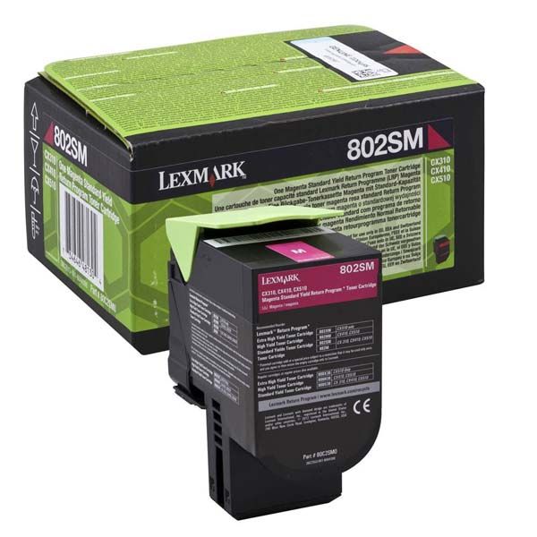 Toner Lexmark 802SM, 80C2SM0, CX310, CX410, CX510, purpurová (magenta), originál