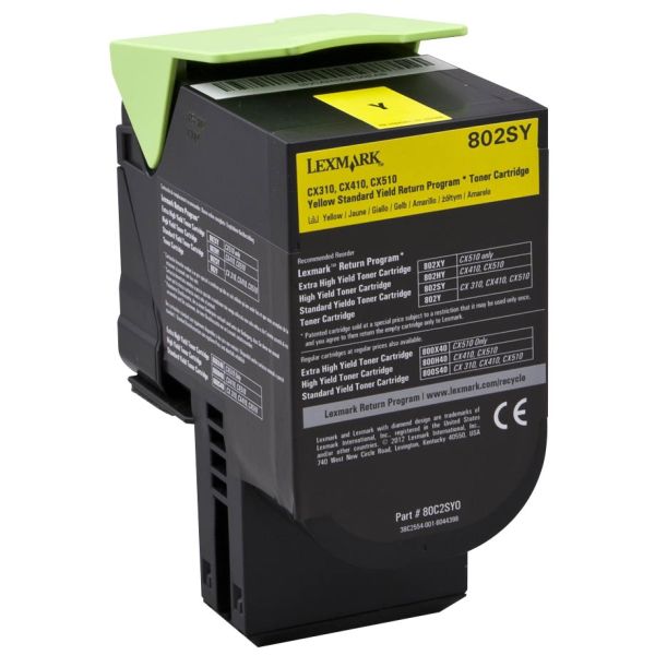 Toner Lexmark 802SY, 80C2SY0, CX310, CX410, CX510, žltá (yellow), originál