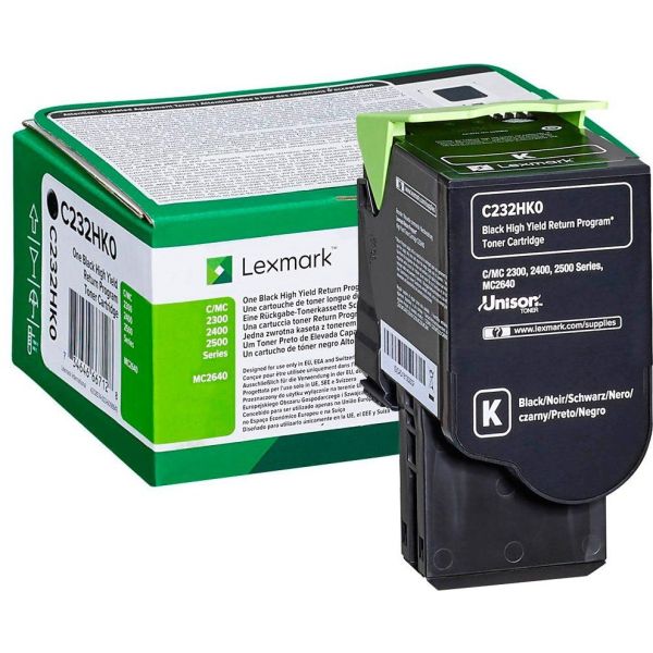 Toner Lexmark C232HK0, C2535, C2425, MC2425, MC2535, MC2640, čierna (black), originál