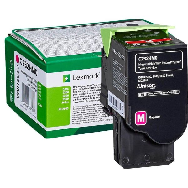 Toner Lexmark C232HM0, C2535, C2425, MC2425, MC2535, MC2640, purpurová (magenta), originál