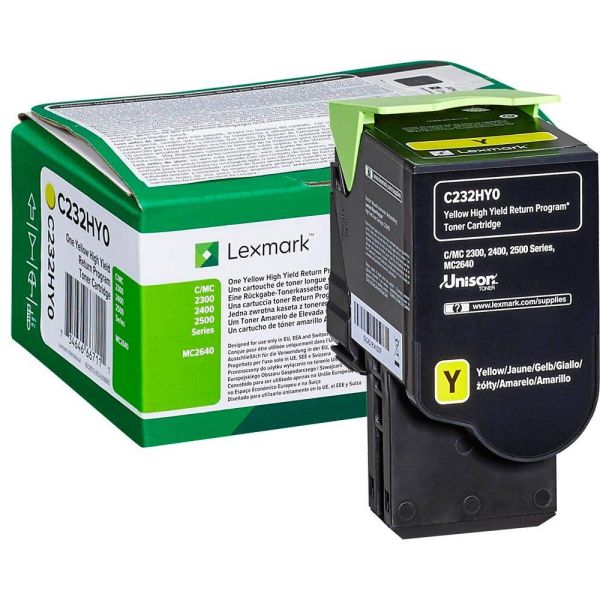 Toner Lexmark C232HY0, C2535, C2425, MC2425, MC2535, MC2640, žltá (yellow), originál