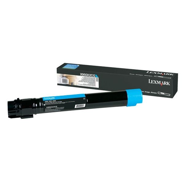 Toner Lexmark X950X2CG (X950), azúrová (cyan), originál