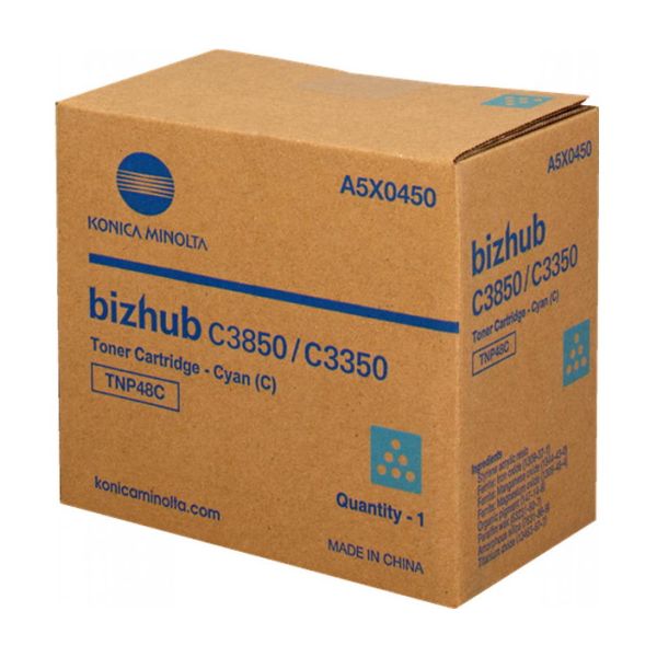 Toner Konica Minolta TNP49C, A95W450, azúrová (cyan), originál