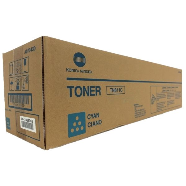 Toner Konica Minolta TN611C, A070450, C451, C550, C650, azúrová (cyan), originál