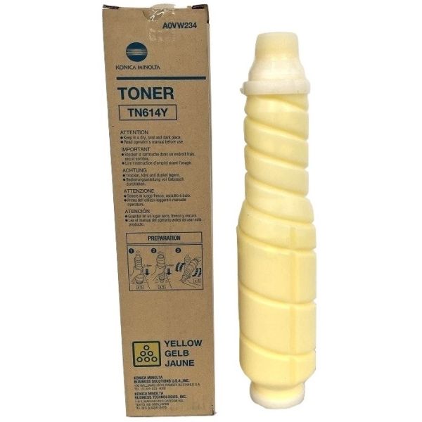 Toner Konica Minolta TN614Y, A0VW254, žltá (yellow), originál
