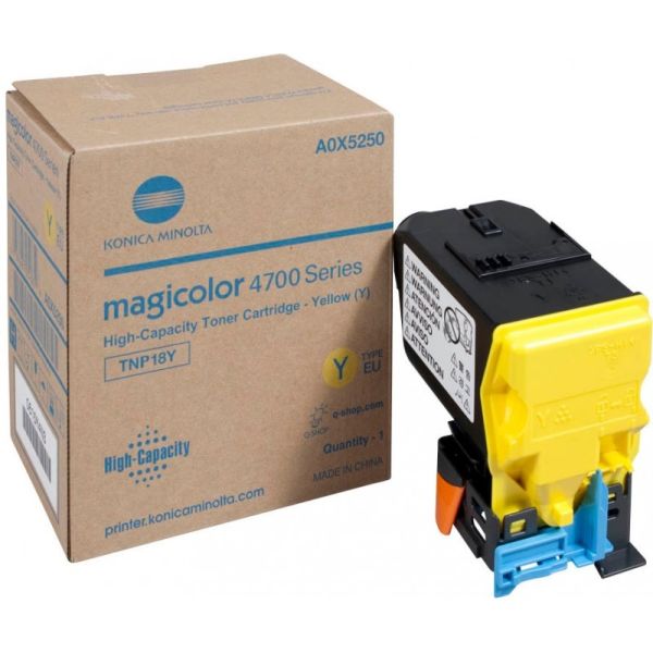 Toner Konica Minolta TNP18Y, A0X5250, žltá (yellow), originál