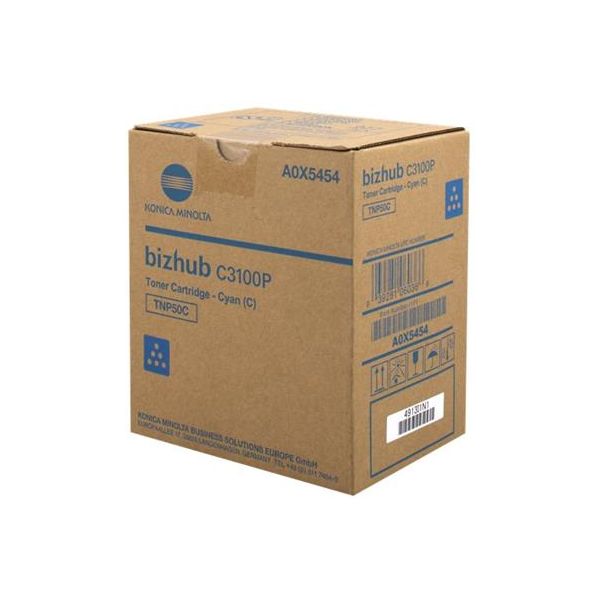 Toner Konica Minolta TNP50C, A0X5454, azúrová (cyan), originál
