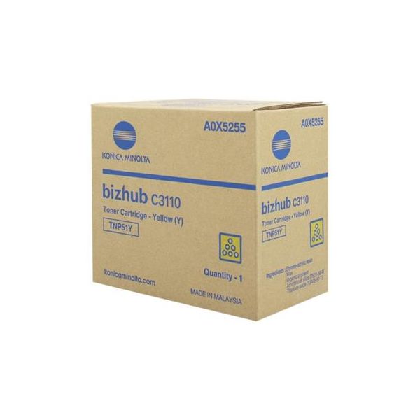 Toner Konica Minolta TNP51Y, A0X5255, žltá (yellow), originál