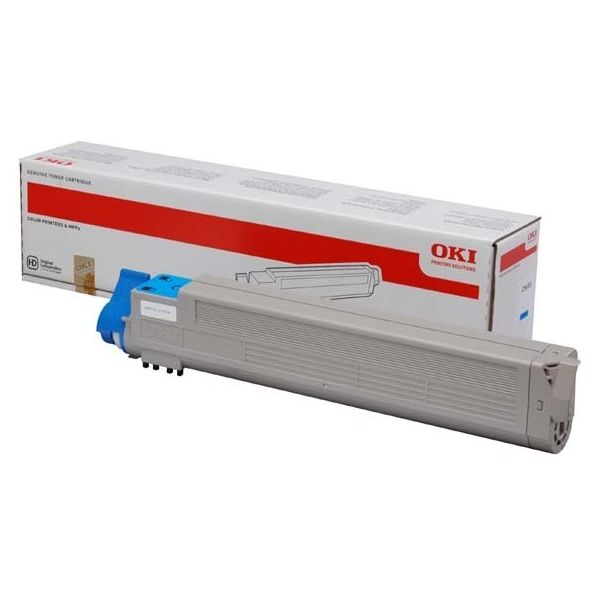 Toner OKI 43837131 (C9655), azúrová (cyan), originál