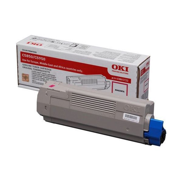 Toner OKI 43865722 (C5850, C5950, MC560), purpurová (magenta), originál