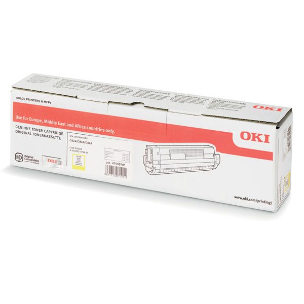 Toner OKI 47095701, C824, C834, C844, žltá (yellow), originál