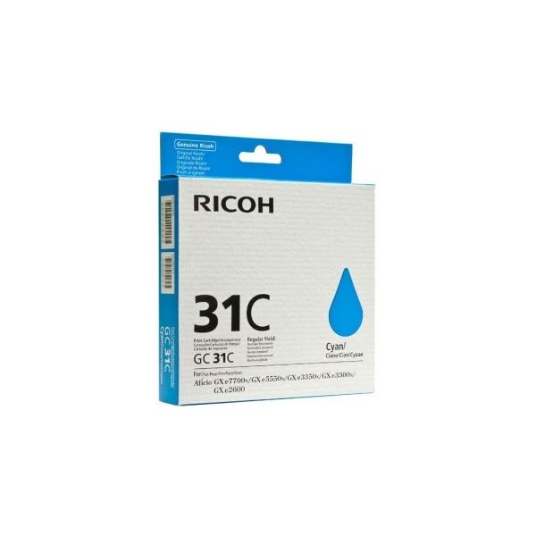 Cartridge Ricoh GC31C, 405689, azúrová (cyan), originál