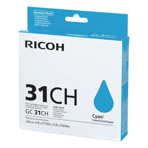 Cartridge Ricoh GC31HC, 405702, azúrová (cyan), originál