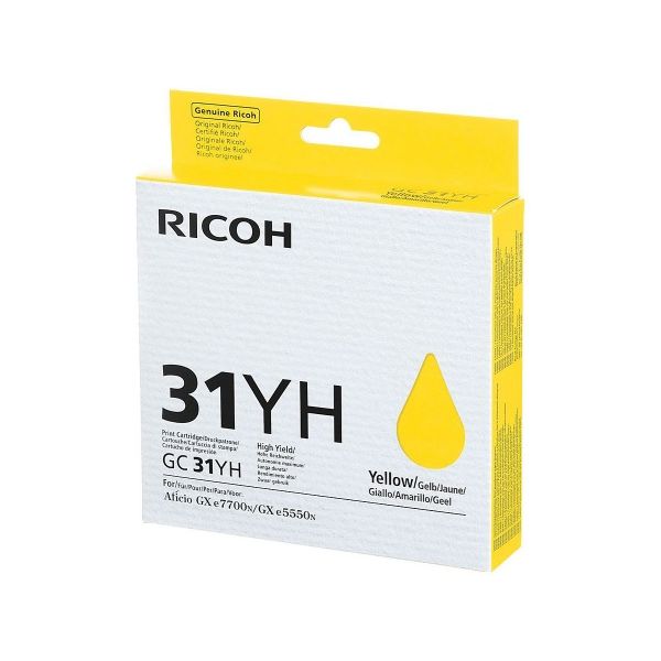 Cartridge Ricoh GC31HY, 405704, žltá (yellow), originál
