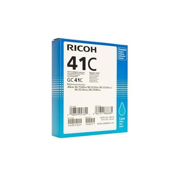 Cartridge Ricoh GC41C, 405766, azúrová (cyan), originál