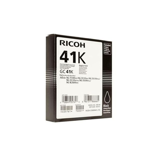 Cartridge Ricoh GC41HK, 405761, čierna (black), originál