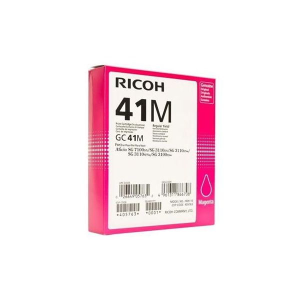 Cartridge Ricoh GC41HM, 405763, purpurová (magenta), originál