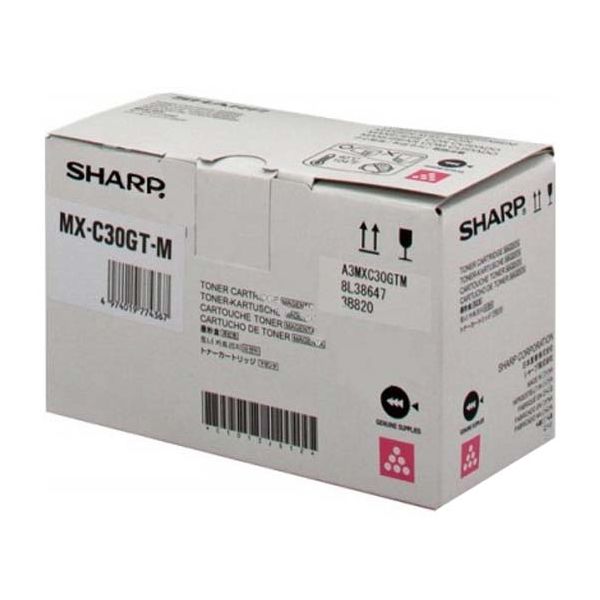 Toner Sharp MX-C30GTM, purpurová (magenta), originál