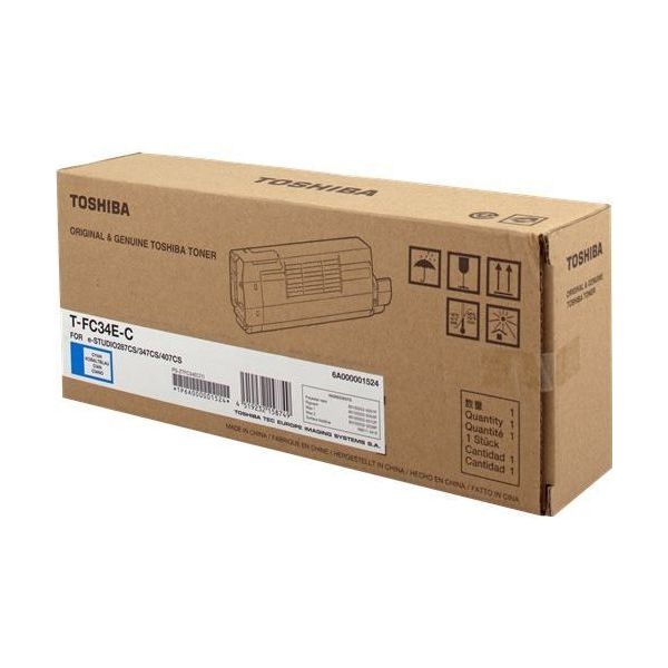 Toner Toshiba T-FC34E-C, azúrová (cyan), originál