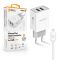 {ALIGATOR Chytrá sieťová nabíjačka 2,4 A, 2xUSB, smart IC, biela, USB kábel pre iPhone / iPad CHA0036}
