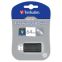 {Verbatim USB flash disk, USB 2.0, 64GB, PinStripe, Store N Go, čierny, 49065, USB A, s výsuvným konektorom}